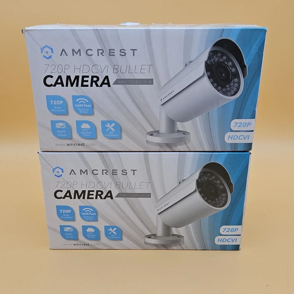Lot Of 2 Amcrest‎ Security Cameras 720p HDCVI Bullet White Brand New